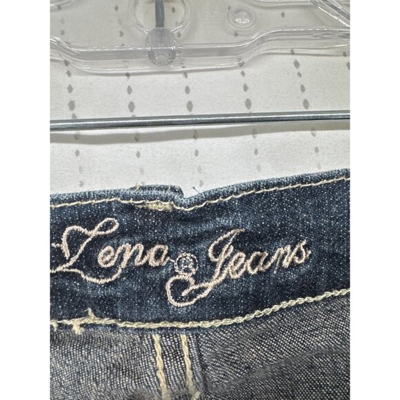 Zena Jeans Women Sz 14 Blue Denim Straight Leg HighRise Embroidered Pockets Boho - Picture 4 of 12